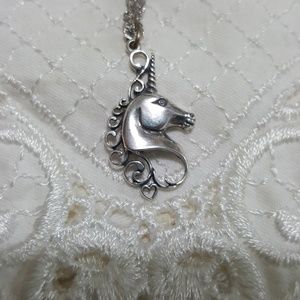 Sterling Silver Unicorn Pendant Necklace